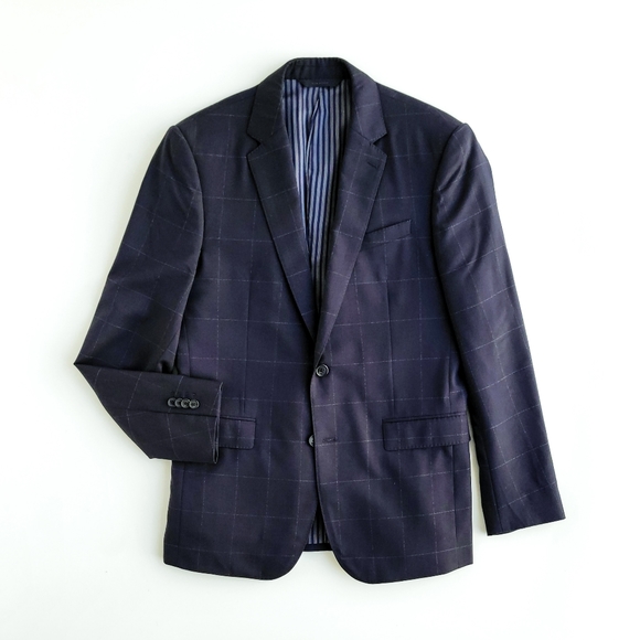 Banana Republic Other - NEW Banana Republic Italian Super 150s Wool Windowpane Blazer Sport Coat